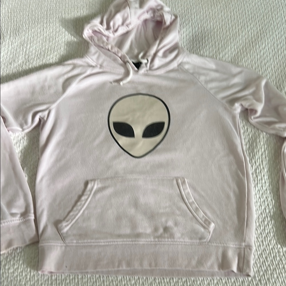 Light Pink Alien Hoodie - size small